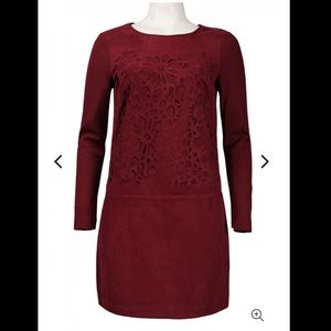 JESSICA SIMPSON LONG SLEEVE FAUX SUEDE DRESS